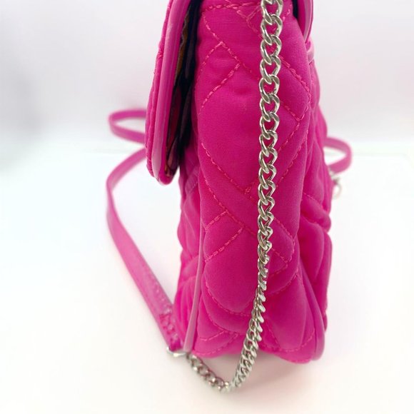 Vera Bradley Fuchsia Pink Quilted Choice of One Shoulder Chain Crossbody Purse - Picture 5 of 7